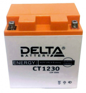 Аккумулятор 6СТ DELTA AGM 12V30 Aч о.п СТ1230 (тип YTX30L-BS)