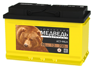 Аккумулятор 6ст 95 VLA о.п. Тюменский Медведь (326мм*175мм*208мм)