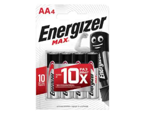 Батарейка Energizer MAX E91/AA BP , 4шт пальчиковая/замена 7638900246599