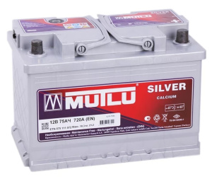 Аккумулятор 6ст 75 о.п. MUTLU CALCIUM SILVER низкий/ LB375072A 