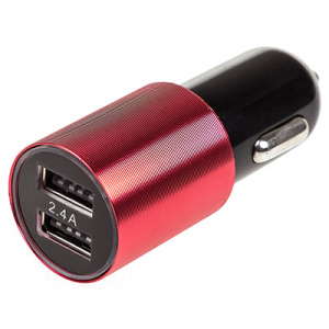 Адаптер 12/24v  c 2-USB 1A+2.4A Черно/красный SKYWAY/ СНЯТО С ПР-ВА