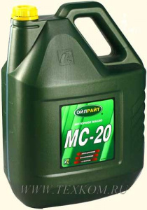 Масло индустриальное OILRIGHT мин. МС-20 АВИА  5л /кор.4шт/