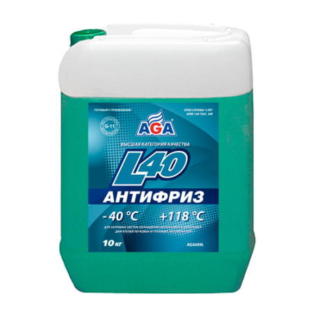Антифриз AGA-L40 (тосол), G11 (-40С) 10кг/готовый к применению