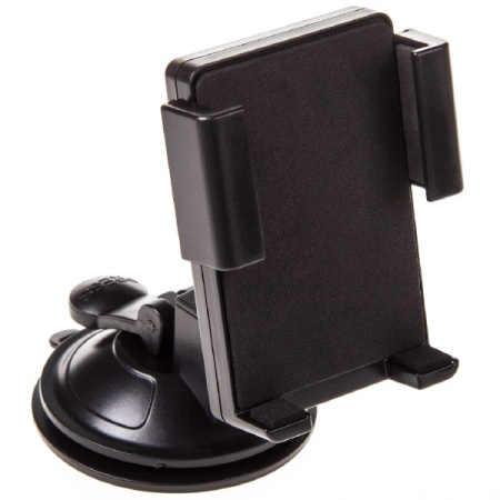 Держатель моб.телефона на лобовое стекло и панель на присоске (короткая ножка) черный Skaway