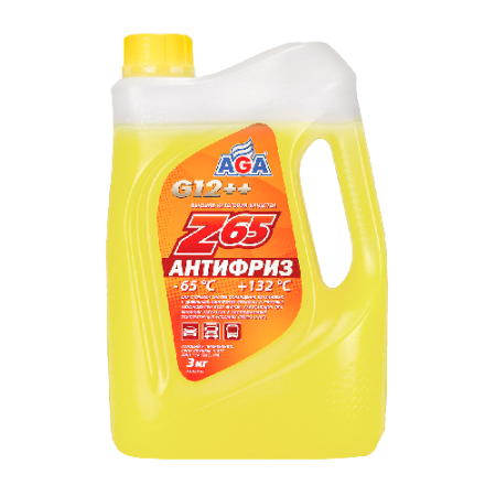 Антифриз AGA-Z65, G12++ (-65С)   3кг/желтый/кор.4шт/