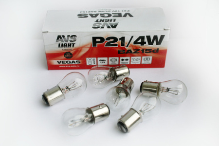 Лампа P214W-12V-4W SCT BAZ15d (10шт) габариты, стоп-сигналы, поворот./кор.1000шт/вывод