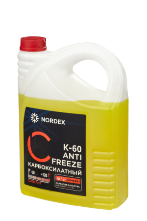 Охлаждающая жидкость Антифриз карбоксилатный К-60 NORDEX G-12+ желтый 5 кг (2)