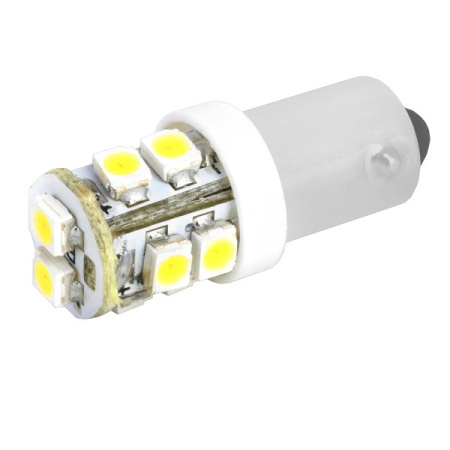 Лампа диод T8,5 (T4W) 12V 10 SMD диодов BA9s 1-конт Белая  SKYWAY Габариты/ВЫВОД
