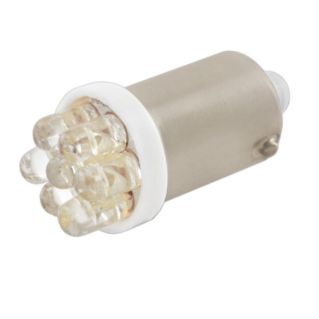 Лампа диод T8.5 (T4W) 12V 7 LED диодов BA9s 1-конт Белая SKYWAY Габариты min2/уп20шт/НА ВЫВОД