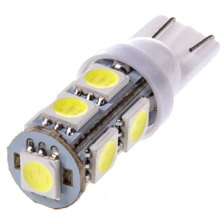 Лампа T10(W5W) 24V 1-конт 9 SMD диодов Белая SKYWAY Салон, габариты, номер, стопы min2 (уп. 20шт.) Н