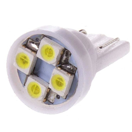 Лампа диод T10(W5W) 24V 4 SMD диодов без цоколя 1-конт Белая  SKYWAY Габариты, номер min10/уп20шт/НА