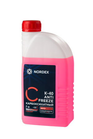 Охлаждающая жидкость Антифриз карбоксилатный К-40 NORDEX G-12+ красный 1 кг (2)