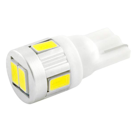 Лампа T10(W5W)-12V 6 SMD диодов 1-конт SKYWAY Белая Салон, габариты, номер, стопы/уп.20шт/НА ВЫВОД