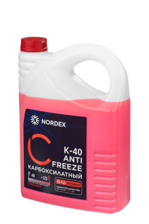 Охлаждающая жидкость Антифриз карбоксилатный К-40 NORDEX G-12+ красный 5 кг (2)
