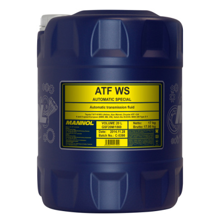 Жидкость для автомат трансмис. Mannol Automatic Special ATF WS 8214 20л / замена MN8217-20/ выведена
