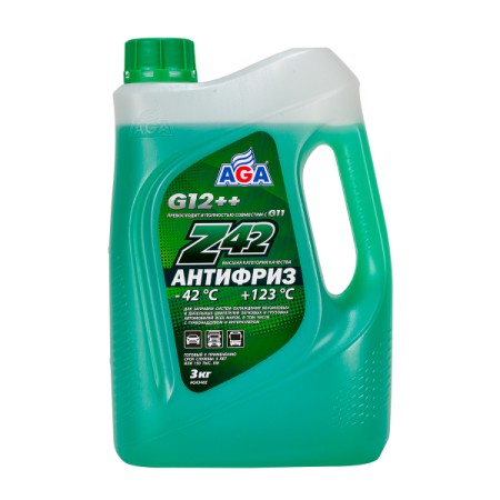 Антифриз AGA-Z42, G12++ (-42C)   3кг/зелёный/кор.4шт/