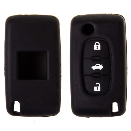Чехол на ключ автомобильный SKYWAY силиконовый PEUGEOT(307/408 /407/607)3 кнопки