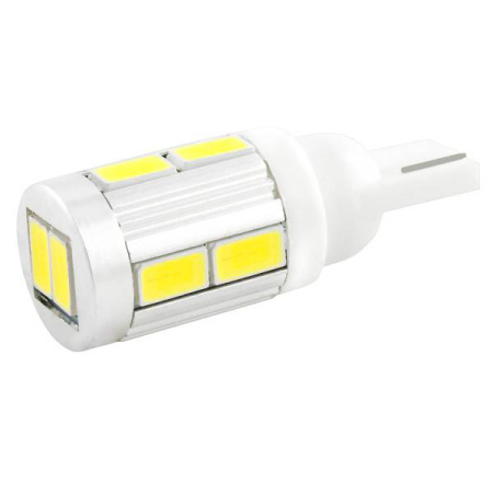 Лампа диод T10 (W5W) 12V 10SMD диодов 1-контактная без цоколя Белая  SKYWAY Габариты, номер min1/уп2